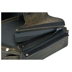 Dream Apparel Saddlebag & Accessory Brown Leather Concealed Carry Saddlebag With Flame -fly Outlet 10146888 J V6