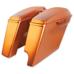 HogWorkz 2-Into-1 Extended 4" Stretched Saddlebags Amber Whiskey