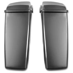 HogWorkz Dual Blocked Extended 4" Stretched Saddlebags Charcoal Pearl -fly Outlet 166 6720 C V1