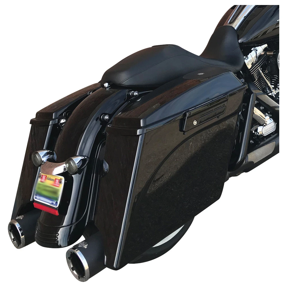 HogWorkz 4" Vivid Black Extended Saddlebags With Dual Cut-Out 8 HogWorkz 4" Vivid Black Extended Saddlebags With Dual Cut-Out - Image 6