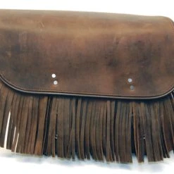 Leatherworks Inc. Leatherworks, Inc. Distressed Brown Economy Bolt-On Saddlebags With Fringe