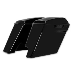HogWorkz 4″ Vivid Black Extended Saddlebags With Single Cut Out